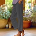 thumbnail image 1 of Tittly Sweatpants Women Lounge Pants Women Women's Loose Pocket Cotton And Linen Casual Pants Womens Pants Linen Pants Women Dark Gray 3XL, 1 of 6
