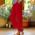 thumbnail image 1 of Tittly Sweatpants Women Lounge Pants Women Women's Loose Pocket Cotton And Linen Casual Pants Womens Pants Linen Pants Women Red S, 1 of 6