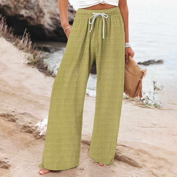 Tittly Sweatpants Women Lounge Pants Women Women's Simple And Fashionable Geometric Texture Wide Leg Beach Casual Pants Baggy Pants Wide Leg Pants Woman Hot Pink S