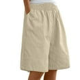 thumbnail image 1 of Tittly Sweatpants Women Lounge Pants Women Womens Casual Solid Side Pockets Pants Shorts Elastic Waist Pockets Daily Shorts Shorts for Women Womens Pants Beige S, 1 of 6