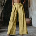 thumbnail image 1 of Tittly Sweatpants Women Lounge Pants Women Womens Cotton Casual Loose Pants Comfy Work Pants With Pockets Elastic High Waist Paper Bag Drawstring Pants Baggy Pants Wide Leg Pants Woman Yellow S, 1 of 4