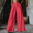 thumbnail image 1 of Tittly Sweatpants Women Lounge Pants Women Womens Cotton Casual Loose Pants Comfy Work Pants With Pockets Elastic High Waist Paper Bag Drawstring Pants Baggy Pants Wide Leg Pants Woman Red M, 1 of 4
