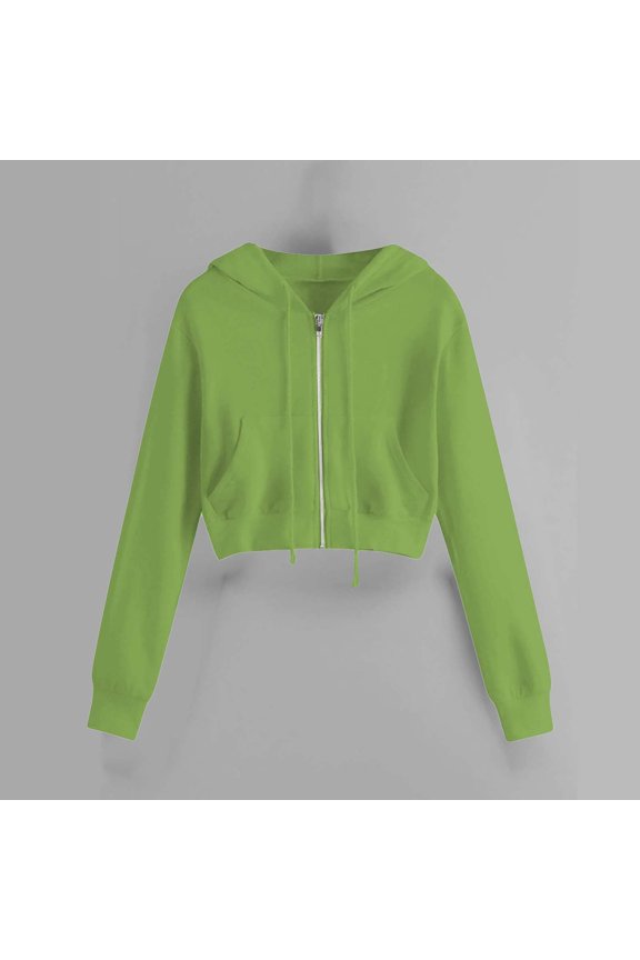 Sweatshirt Blazer coats for women Zipper Pocket Women Sweatshirt Tops Long Sleeve Casual Shirt Solid Hooded Women's Blouse cropped jacke Jackets for Women GN1 S