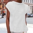 thumbnail image 1 of Tittly T Shirts for Women Basic Tees Women's Fashionable Casual Lapel Short Sleeved Solid Color Cotton Linen T Shirt Top Tshirts Shirts Tops for Women Trendy White XXL, 1 of 5