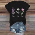 thumbnail image 1 of Tittly T Shirts for Women Graphic Tees Floral T Shirt Tango Shirt Round Neck Tshirt Flowers Print T Shirt，Floral T Shirt Tango Shirt Tshirts Shirts Spring Tops for Women Black XL, 1 of 7