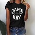 thumbnail image 1 of Tittly T Shirts for Women Graphic Tees Football T Shirts Women Cute Football Graphic Tee Tops Funny Sunday Casual Short Sleeve Tee Shirts Tshirts Shirts Tops for Women Trendy Black L, 1 of 4