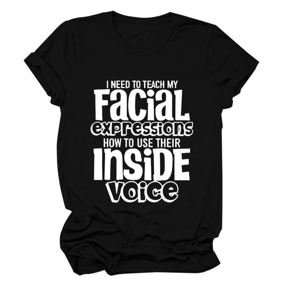 Tittly T Shirts for Women Graphic Tees Funny Teacher T Shirt Women I Need To Teach My Facial Expressions Humor Graphic Tees Tshirts Sarcastic T Shirt Tops Tshirts Shirts Spring Tops for Women Black L