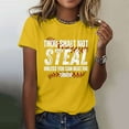 thumbnail image 1 of Tittly T Shirts for Women Graphic Tees Thou Shall Not Steal Unless You Can Beat The Throw Women's Letter Baseball Love Print Round Neck Short Sleeve T Shirt Top Tshirts Shirts Womens Tops Yellow L, 1 of 5