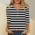 thumbnail image 1 of Tittly T Shirts for Women Graphic Tees Women's Casual 3/4 Sleeve T Shirts V Neck Tunic Tops Cute Tees Blouses Loose Fit Business Work Tee Top Tshirts Shirts Spring Tops for Women White L, 1 of 5