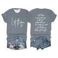 thumbnail image 1 of Tittly T Shirts for Women Graphic Tees Women's Fashion Round Neck Short Sleeved Let Them Misunderstand You Letter Printed Motivational Print Top T Shirt Tshirts Shirts Womens Tops Grey S, 1 of 3