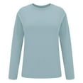 thumbnail image 1 of Tittly T Shirts for Women Graphic Tees Womens Oversized Long Sleeve T Shirts Basic Crewneck Tee Fall Tops Casual Workout Fashion Casual Clothes Womens Long Sleeve Tops Tshirts Shirts Light Blue XXL, 1 of 9