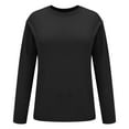 thumbnail image 1 of Tittly T Shirts for Women Graphic Tees Womens Oversized Long Sleeve T Shirts Basic Crewneck Tee Fall Tops Casual Workout Fashion Casual Clothes Womens Long Sleeve Tops Tshirts Shirts Black L, 1 of 9