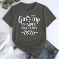thumbnail image 1 of Tittly T Shirts for Women Spring Tops for Women Girl's Trip 2025 T Shirt Women's Fashion Round Neck Casual Short Sleeves Graphic Tees Tshirts Shirts Dark Gray M, 1 of 5