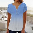 thumbnail image 1 of Tittly T Shirts for Women Spring Tops for Women Short Sleeve Womens Tops 2025 Spring Neck Casual Print Tunic T Shirts Womens Tops Tshirts Shirts Basic Tees Light Blue XXL, 1 of 5
