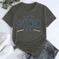 thumbnail image 1 of Tittly T Shirts for Women Spring Tops for Women Women's In My Boy Mom Printed T Shirt Cotton Round Neck Casual Short Sleeves Graphic Tees Tshirts Shirts Dark Gray M, 1 of 4