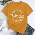 thumbnail image 1 of Tittly T Shirts for Women Spring Tops for Women Women's Difference Maker Para Printed T Shirt Cotton Round Neck Casual Short Sleeves Graphic Tees Tshirts Shirts Yellow M, 1 of 4