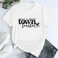 thumbnail image 1 of Tittly T Shirts for Women Spring Tops for Women Women's Just A Small Town Teacher Printed T Shirt Cotton Round Neck Casual Short Sleeves Graphic Tees Tshirts Shirts White 3XL, 1 of 4