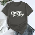 thumbnail image 1 of Tittly T Shirts for Women Tshirts Shirts Women's Just A Small Town Teacher Printed T Shirt Cotton Round Neck Casual Short Sleeves Graphic Tees Summer Tops Dark Gray XL, 1 of 4