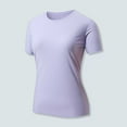 thumbnail image 1 of Tittly T Shirts for Women Spring Tops for Women Workout Tops For Women Short Sleeve Yoga Shirts Sports Gym Tshirts Running Top 80+ Sun Tshirts Shirts Basic Tees Purple XL, 1 of 8