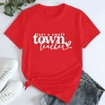thumbnail image 1 of Tittly T Shirts for Women Tshirts Shirts Women's Just A Small Town Teacher Printed T Shirt Cotton Round Neck Casual Short Sleeves Graphic Tees Summer Tops Red L, 1 of 4