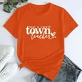 thumbnail image 1 of Tittly T Shirts for Women Tshirts Shirts Women's Just A Small Town Teacher Printed T Shirt Cotton Round Neck Casual Short Sleeves Graphic Tees Summer Tops Orange M, 1 of 4
