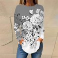 thumbnail image 1 of Tittly T Shirts for Women Tshirts Shirts Womens Blouses Casual Fall Tshirts Shirts Long Sleeve Cute Tops Floral Tunics Tops Crew Neck Sweatshirts Womens T Shirts Gym Clothes for Woman Grey S, 1 of 5