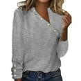 thumbnail image 1 of Tittly T Shirts for Women V Neck T Shirts for Women Ladies Fashionable Comfortable Soft Printed Loose Plus Size Short Sleeve Round Neck Top Tshirts Shirts Long Sleeve Shirts for Women Grey XL, 1 of 3