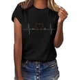 thumbnail image 1 of Tittly T Shirts for Women Womens Tops Women's Shirt Short Sleeve Casual Blouse Tunic New Years Eve Outfits Women Womens Summer Tops Graphic Tees Black L, 1 of 6