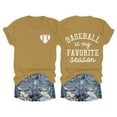 thumbnail image 1 of Tittly T Shirts for Women Graphic Tees Women's Baseball Is My Favorite Season Baseball T Shirt Top Tshirts Shirts Tops for Women Trendy Khaki L, 1 of 5