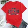 thumbnail image 1 of Tittly T Shirts for Women Tshirts Shirts Women's In My Boy Mom Printed T Shirt Cotton Round Neck Casual Short Sleeves Basic Tees Summer Tops Red S, 1 of 4