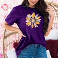 thumbnail image 1 of Tittly T Shirts for Women Tshirts Shirts Womens Dandelion Graphic T Shirts Teen Cute Sunflower Print Casual Tops Graphic Tees Summer Tops Purple XL, 1 of 4