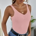 thumbnail image 1 of Tittly Tank Tops Vest for Women Women's Summer V Neck Knitted Solid Color Tank Top Womens Tops Knit Tops Pink XS, 1 of 7
