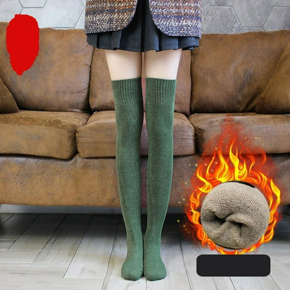 Tittly Thigh High Stockings Crew Socks for Women Women's Thickened Warm Knee Socks Thick Socks Thigh High Tube Plush Stockings Crew Socks Socks for Women AG One Size