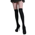 thumbnail image 1 of Tittly Thigh High Stockings Socks for Women Women Girls Solid Chriatmas Knee Socks Stockings Silk stockings Slouch Socks Cute Socks Black One Size, 1 of 1