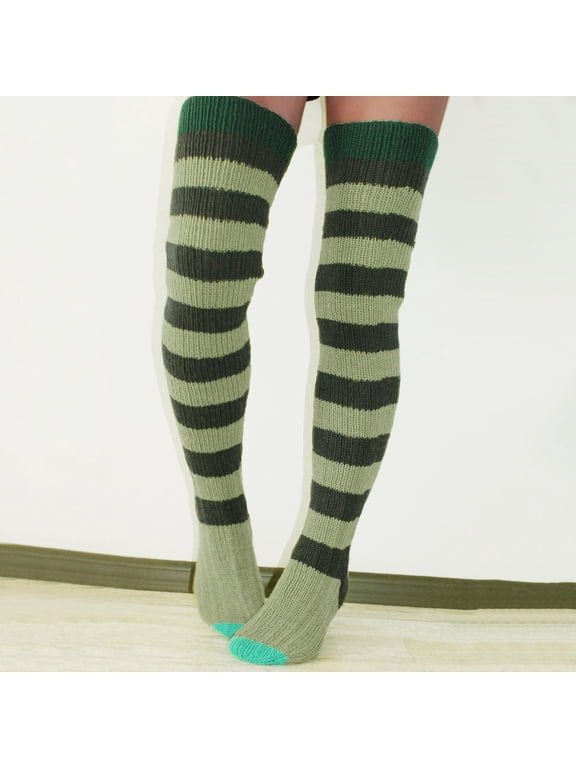 Thigh High Stockings Stockings for Women Stockings Stockings Cotton Ladies High Women Warm Socks The Girls Warm Thigh Socks for Women Slouch Socks Green One Size