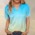 thumbnail image 1 of Tittly Valentines Shirts for Women T Shirts for Women Women's Fashion Casual Gradient Button Short Sleeve Top T Shirt Womens Tops New Years Eve Outfits Women Womens Summer Tops White XXL, 1 of 5