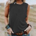 thumbnail image 1 of Tittly Vest for Women Tank Tops Women's Summer Sleeveless Tank Top Loose Fit Casual Crew Neck T Shirts Basic Tee Tops Vest Tops for Women Womens Tops Dark Gray XXL, 1 of 5
