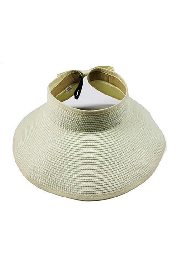 Visor Hats Summer Hats Sun Visor Hats For Women Wide Brim Roll Up Ponytail Summer Beach Hat Packable Foldable Travel Beach Hats Hats for Women White One Size