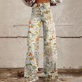 thumbnail image 1 of Tittly Wide Leg Pants Woman Jeans for Women Wide Leg Pants Woman High Waist Floral Patterned Pants Lightweight Loose Fit Casual Jeans Sweatpants Women Lounge Pants Women Yellow S, 1 of 4