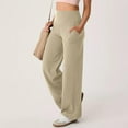 thumbnail image 1 of Tittly Wide Leg Pants Woman Lounge Pants Women Women Wide Leg Yoga Pants With Pockets Stretch Straight Leg Dress Pant Tummy Flare Leggings Athletic Pant Sweatpants Women Womens Pants Beige XL, 1 of 8