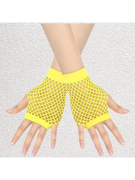Winter Gloves Gloves for Women Short Fishnet Gloves Fingerless For Women Fish Net Mesh Goth 80s Scene Accessories Fishnet Gloves Cotton Gloves Beige One Size