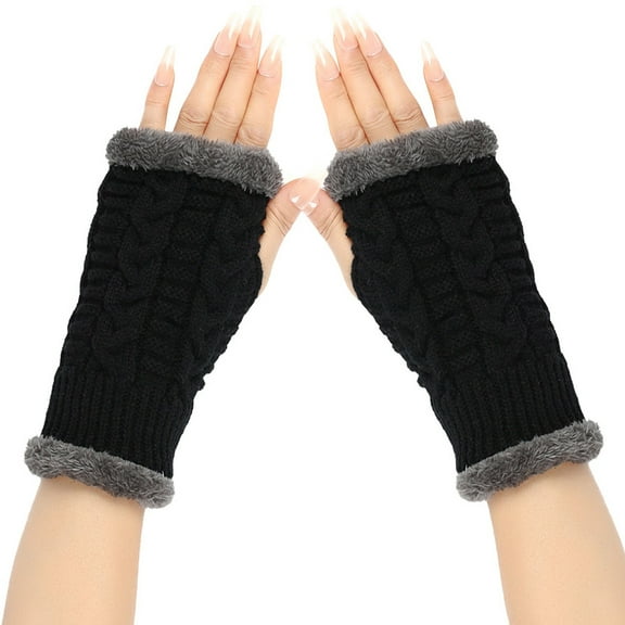 Tittly Winter Gloves Gloves for Women Winter Gloves For Women Warm Glove Windproof Elastic Texting Black Gloves Women Thermal Gloves Knit Gloves Cotton Gloves Black A