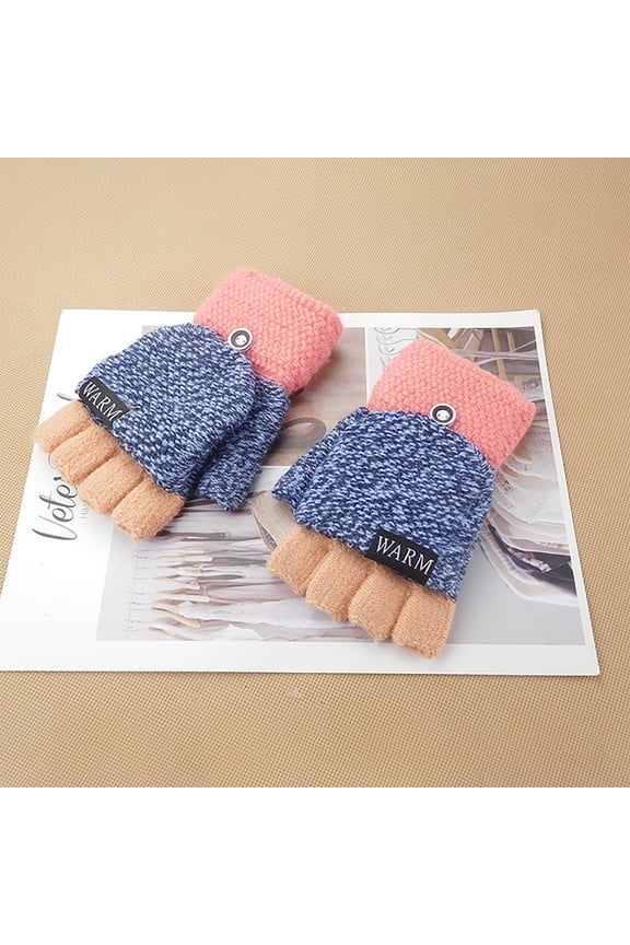 Winter Gloves Gloves for Women Winter Knitted Fingerless Gloves Mittens Warm Mitten Glove For Women And Men Knit Gloves Warm Gloves Pink One Size