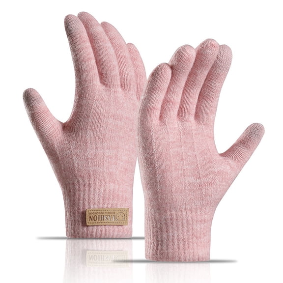 Tittly Winter Gloves Gloves for Women Winter Women Keep Warm Touching Screen Knit Gloves Elastic Cuff Soft Full Finger Gloves Mitten Knit Gloves Warm Gloves Red One Size