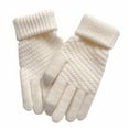 thumbnail image 1 of Tittly Winter Gloves Gloves for Women Knitted Cold Proof Plush Thickened Christmas Gloves Cycling Gloves Knit Gloves White A, 1 of 3