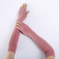 thumbnail image 1 of Tittly Fingerless Gloves Winter Gloves Women Arm Warmer Solid Knitted Soft Long Fingerless Gloves Mitten Gloves for Women Warm Gloves Pink One Size, 1 of 4