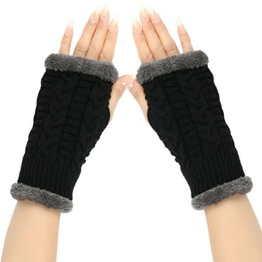 Tittly Winter Gloves Gloves for Women Winter Gloves For Women Warm Glove Windproof Elastic Texting Black Gloves Women Thermal Gloves Knit Gloves Cotton Gloves Black A