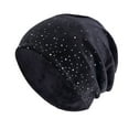thumbnail image 1 of Tittly Winter Hats Beanie Autumn And Winter Style Starry Soft Velvet Pullover Cap For Warmth And Ear Skull Caps Hats for Women Black A, 1 of 2