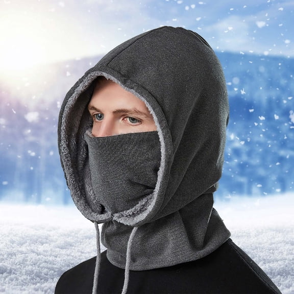 Tittly Winter Hats Beanie Cold-Proof Mask Warm Men Hood Riding Bib Outdoor Cold-Proof Integrated Winter Headgear Hat Cap Ski Baseball Caps Skull Caps Hats for Women Dark Gray One Size