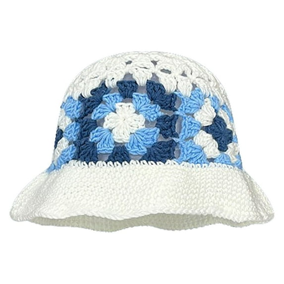 Tittly Winter Hats Beanie Japanese Vintage Hollow Flowers Handmade Knitted Pot Hat Women's Autumn And Winter Sweet All Wool Hat Show Small Skull Caps Hats for Women Beige M